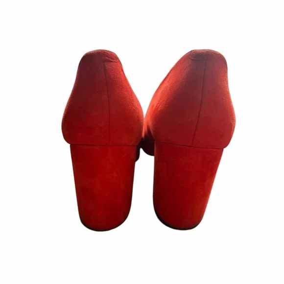 Marc Fisher Suede Red Block Heel Pumps ~ Size 10 - Picture 4 of 6